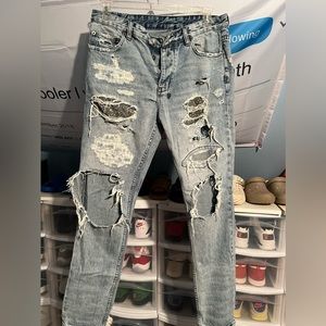 Men’s distressed Ksubi jeans